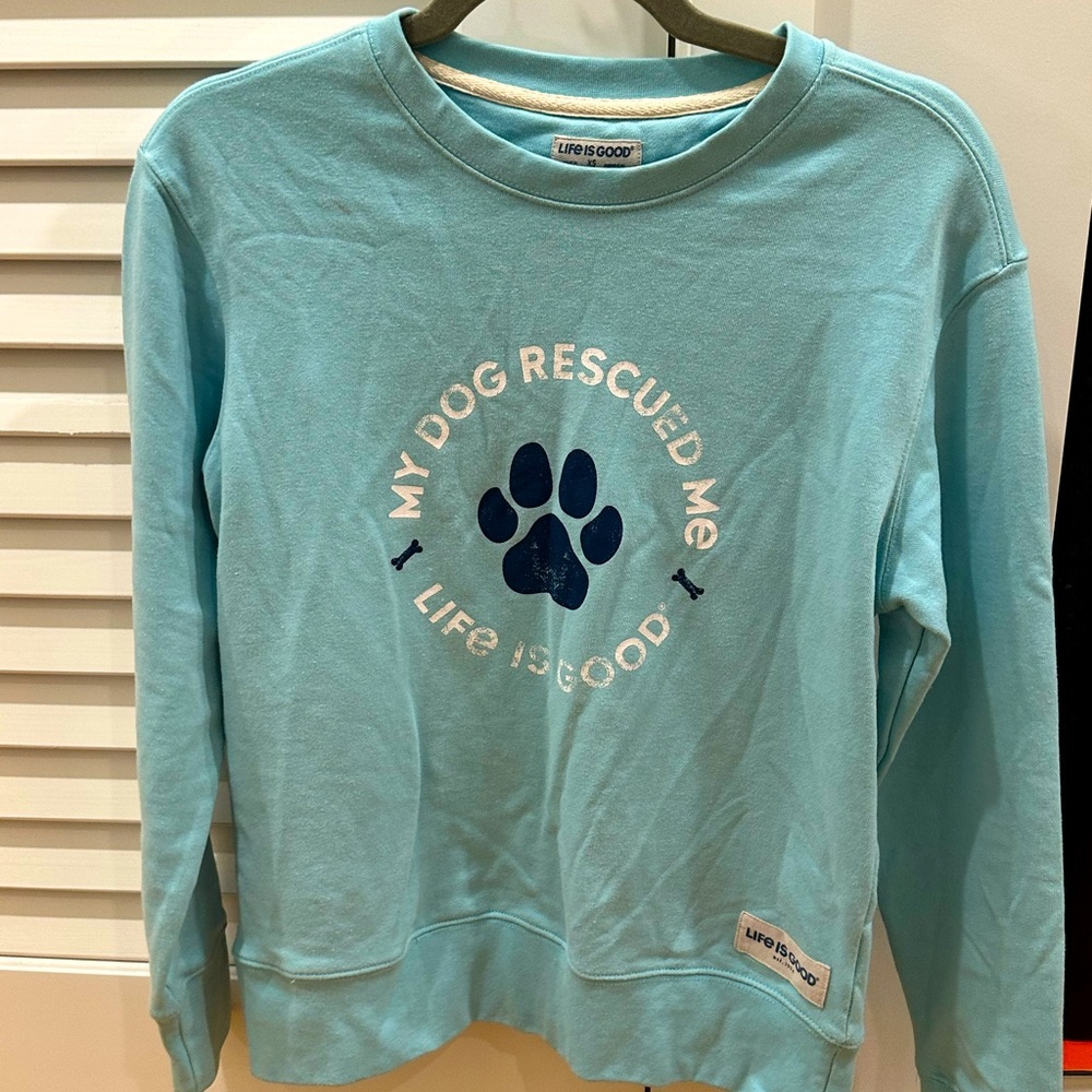 Baby Blue pullover/Hoodie in XS by LifeisGood. Brand New!!!